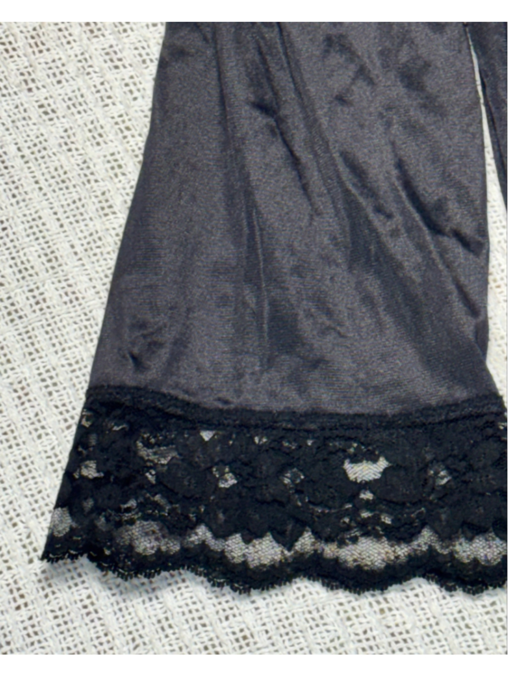 Vintage Undercover Wear Black Lace Trim Open Front Cardigan Robe XL EUC Whimsigo - Picture 5 of 8